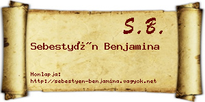 Sebestyén Benjamina névjegykártya